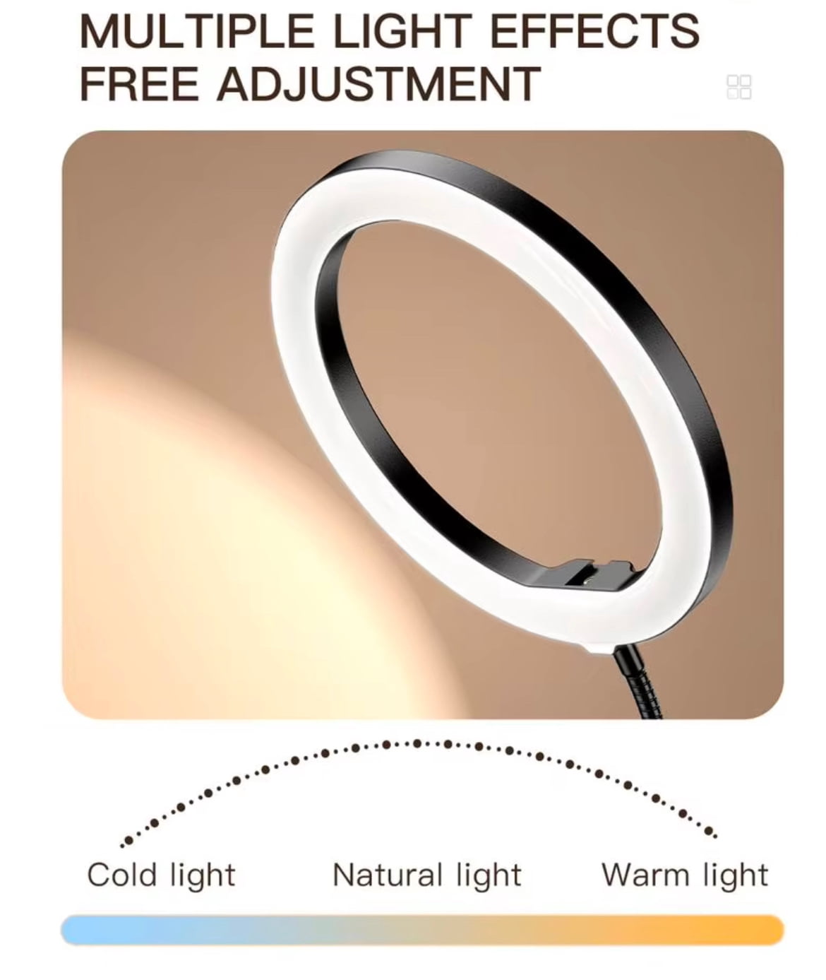 Upgrade Overhead Camera Phone Mount, 10" Desk Ring Light for Computer, Overhead Tripod Phone Mount for iPhone Live Streaming/Laptop Conference/Chat/Makeup/YouTube/Tiktok/Vlog