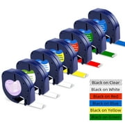 Markdomain 7 Pack Mixed color Label Tape Replacement Compatible for Dymo LetraTag Refills for LetraTag Label Maker LT-100H LT-100T LT-110T 16952 91330 91331 91332 91333 91334 91335