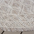 thumbnail image 3 of SAFAVIEH Courtyard Kenesa Geometric Indoor/Outdoor Area Rug, Ivory/Beige Grey, 6'7" x 6'7" Round, 3 of 11