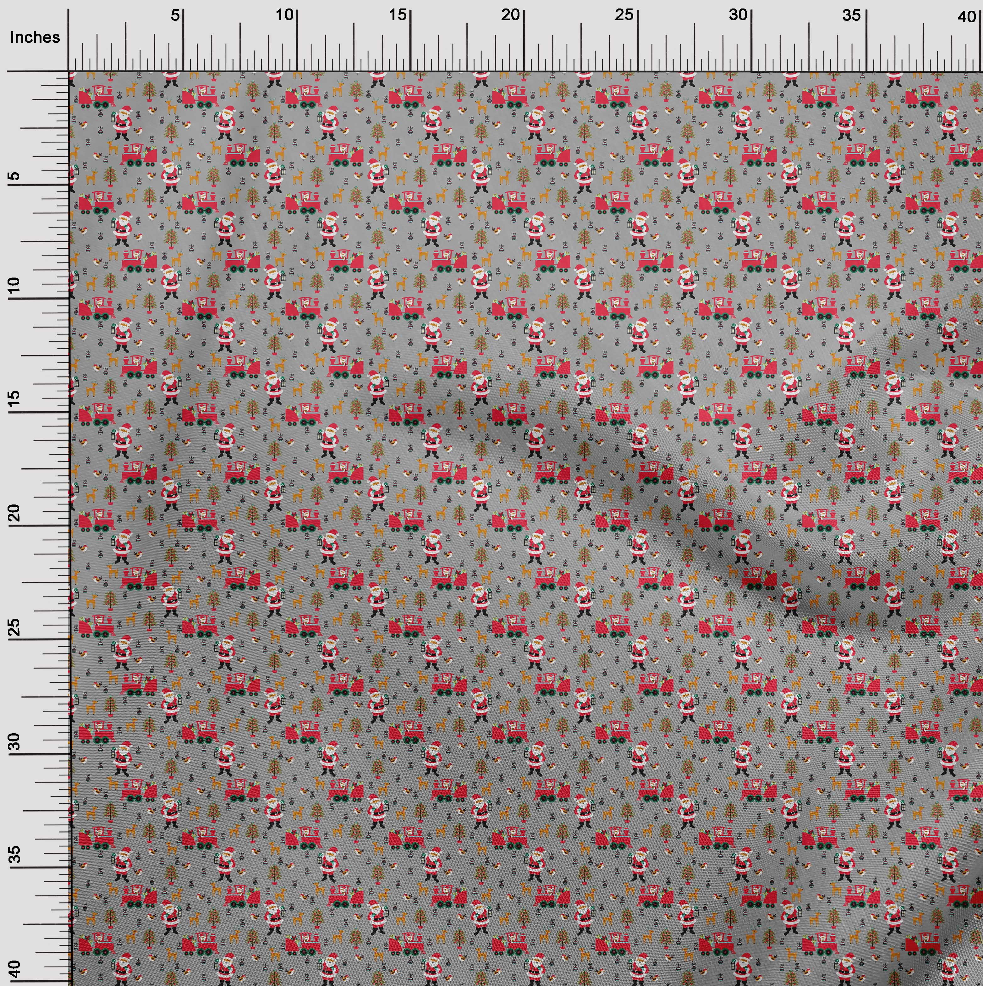 oneOone Cotton Jersey Gray Fabric Christmas Sewing Material Print Fabric By The Yard 58 Inch Wide