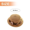 thumbnail image 2 of Sombrero de verano para mujer, con circunferencia de 56 a 58 cm, con guirnalda, para playa, exterior, plano, protector solar, plegable, de paja, 2 of 5