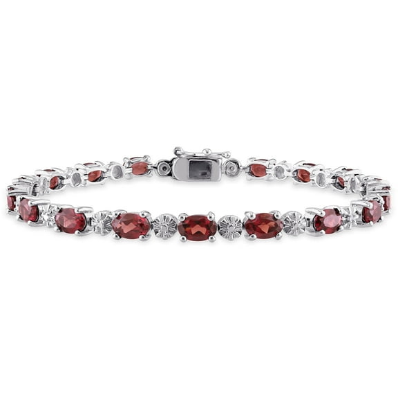 Everly Women's Garnet Sterling Silver Tennis Bracelet