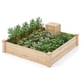 thumbnail image 2 of Spaco 49" x 49" x 10" Raised Garden Bed with Compost Bin and Open-ended Bottom-Natural, Outdoor Elevated Flower Box for Backyard/Patio/Gardener, 2 of 7