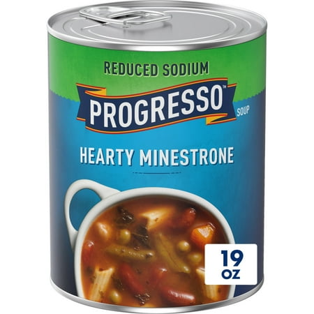 Progresso Reduced Sodium Hearty Minestrone Canned Soup, 19 oz