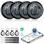 Bluetooth Tracker, Smart Air Tracker Tags-4 Pack, Key Finder and Item Locator Works with Apple Find My (iOS Only), with Protective Case/Key Ring/Lanyard, Tracker Tag for Keys/Luggage/Wallet, etc.