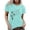 Mint Green, variant on Crew Neck T Shirts For Women Dandelion Print Fashion Loose Short Sleeve Summer Tops Tees