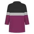 thumbnail image 3 of Rezuofi Women's 3/4 Sleeves V Neck Polo Shirts 2025 Basic Collar Cute Tees Dressy Casual Color Block Tops Blouses Work Shirt, 3 of 4