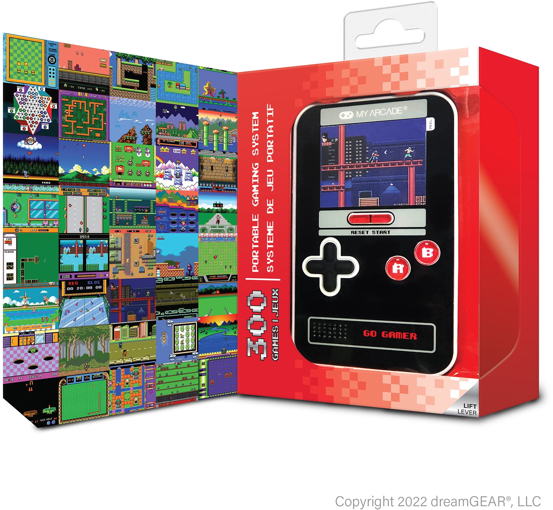 My Arcade 300-in-1 Handheld Video Game System, Black & Red