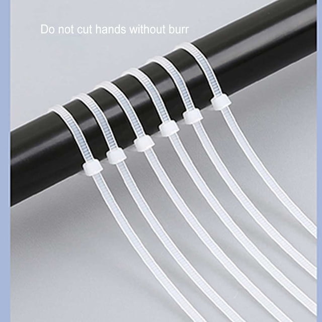 Baohd 100Pcs Self-locking Nylon Cable Tie Wire Buckle Industrial Set Adjustable Organizer Ring Binding Zip Home Tools Black/M