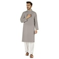 thumbnail image 5 of Atasi Cotton Kurta Solid Ethnic- Festive Long Shirt W/ Pintuck Traditional Indian Wear For Men's, 5 of 7