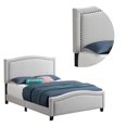 thumbnail image 4 of Fabric Upholstered Curved Design Eastern King Bed, Beige- Saltoro Sherpi, 4 of 5