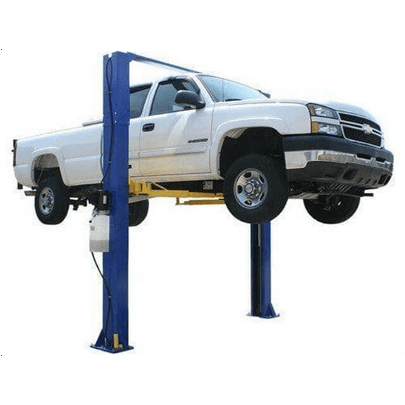 Atlas Automotive Equipment 9KOHX 2-Post Vehicle Lift, Overhead Hoist, 12' Minimum Ceiling Height, Clear Floor Design, 9,000lb Capacity, Dual-Point Lock Release, Dual Hydraulic Chain Drive Cylinders