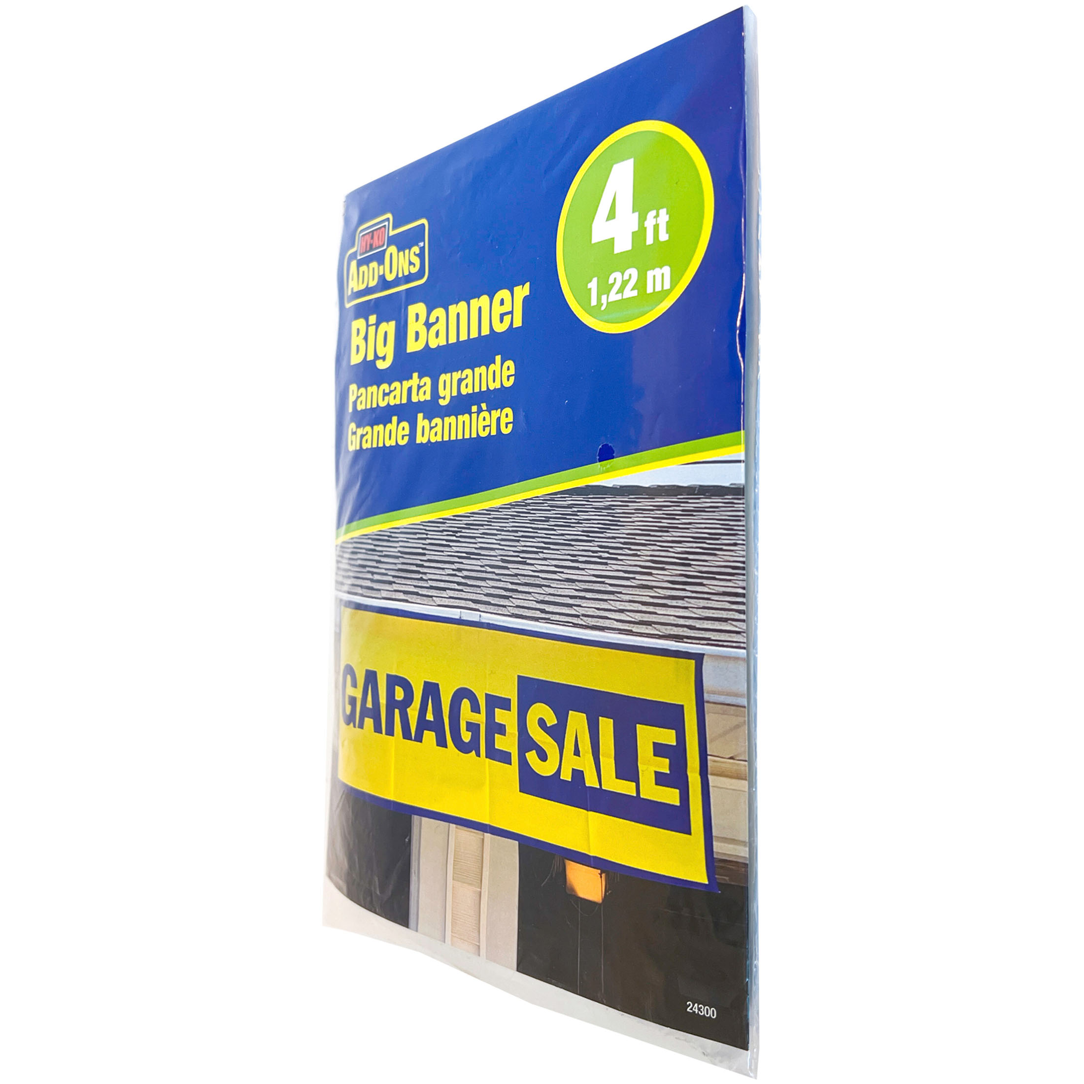 HY-KO Garage Sale Banner, 18" x 48", Plastic, Yellow/Blue, Reusable
