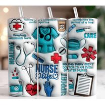 20oz Stainless Steel Tumbler with nurse theme