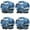 Blue White Camo, variant on Shower Caps,Blue White Camo Digital Shapes Pattern Waterproof Shower Cap for Women 4 Pieces,Double Reusable Hair Cover for Shower PEVA Elastic Stretch Hem