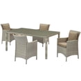 thumbnail image 1 of Lounge Sectional Sofa Chair Set, Rattan, Wicker, Light Grey Gray Brown, Modern Contemporary Urban Design, Outdoor Patio Balcony Cafe Bistro Garden Furniture Hotel Hospitality, 1 of 7