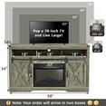 thumbnail image 6 of May in Color Fireplace TV Stand for 65+ Inch TV, Farmhouse Entertainment Center with Electric Fireplace, Light Gray, 6 of 7