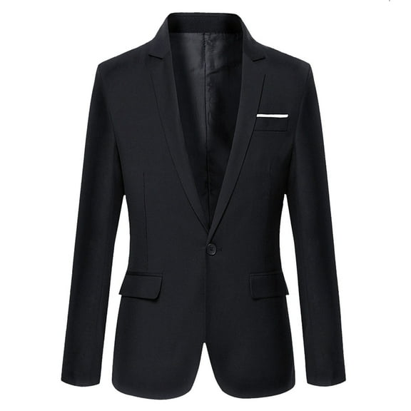 Yokua Single Breasted Blazer Coat Long Sleeve Business Dress Jacket Formal Tuxedo