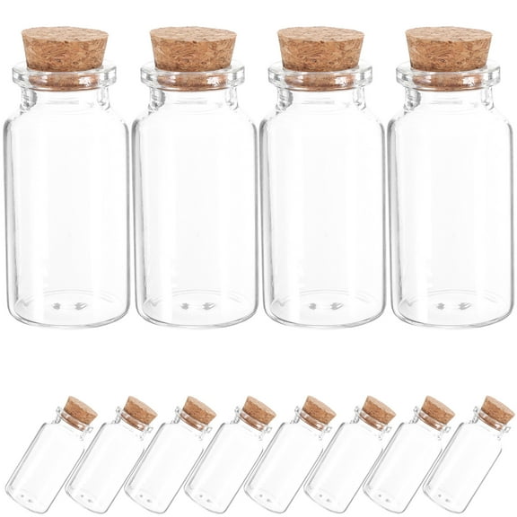 Troglfold mini jars 12pcs Simple Glass Vials with Cork Toppers Storage Containers for Candy Sand Art Bottles,2.36"X1.18"X1.18"