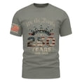 thumbnail image 5 of Havenx Men's We the People 250 Years 1776-2026 Shirt American Flag Design Crew Neck Shirt Short Sleeve Graphic T-Shirts Casual 250 Years Of Freedom Cross Patriotic Tee Tops,Gray XL, 5 of 5