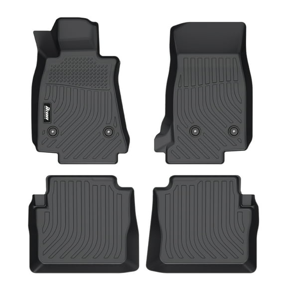 Ikon Motorsports 3D TPE All Weather Floor Mats Fits 2020-2025 Cadillac CT5 & CT5-V, Waterproof Anti-Slip Interior Front Rear Liners Carpets Black 4PCS