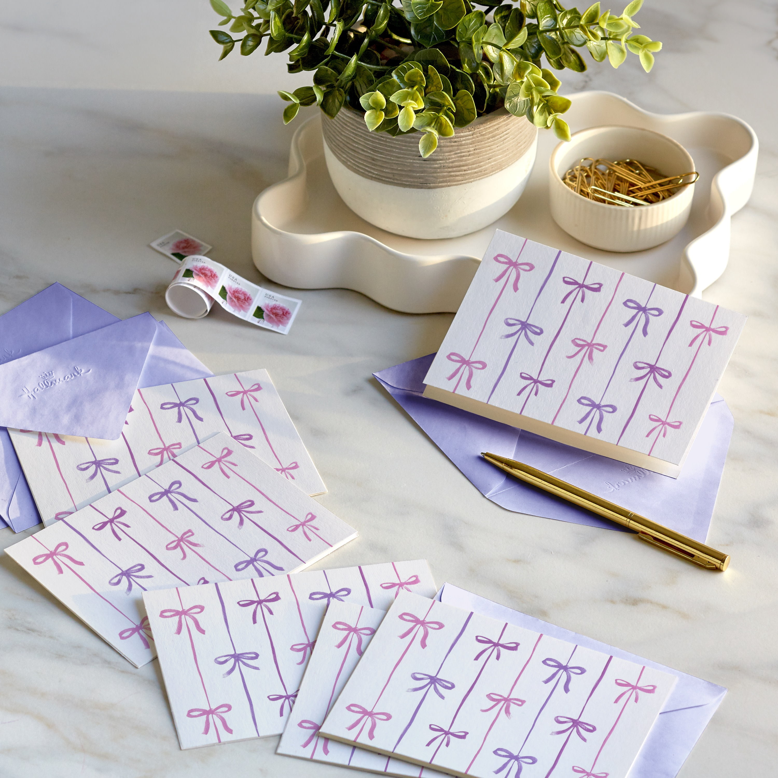 Hallmark Blank Notes (Rows of Bows),10 Count