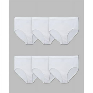 Ladies Plus Fit for Me Cotton Panty Briefs, White - Size 12 - Pack of 6