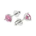 thumbnail image 2 of Clara Pucci 2Ct Pink Round Cut VVS1 Screw Back Stud 18k Solid hypoallergenic Gold Designer Earrings For April, 2 of 7