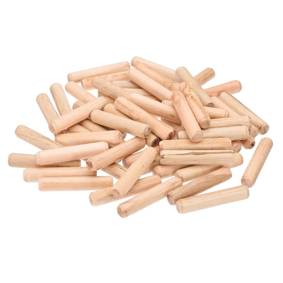 Uxcell 1/2 Wooden Dowel Pins, 144 Pcs M12x60mm Wood Dowel Pins Hardwood Pegs Fluted Groove Easy Insertion for Craft Furniture