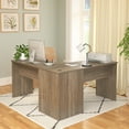 thumbnail image 4 of Prepac Home Office L-Shaped Executive Computer Desk, Drifted Gray, 4 of 11