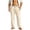 Beige, variant on Men's Linen Pants Mens Casual Pants Casual Summer Beach Pants Lightweight Elastic Waist Drawstring Cargo Yoga Trousers with Pockets Black S