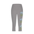 thumbnail image 5 of AnuYalue Capri Leggings for Women Summer Floral Dressy Cropped High Waist Yoga Pants Tummy Control Workout Pants Leggings, 5 of 5