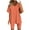 Orange, variant on JWZUY Womens Plus Size Pajamas Set Crewneck Short Sleeve 2 Pieces Outfit Top Bottom Sleep Wear Solid Plain Lounge Wear Orange XL