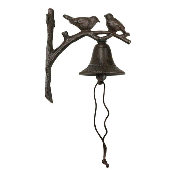 Cast Iron Rustic Western Country Cottage Lovebirds Bird Wall Dinner Yard Bell