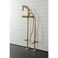thumbnail image 3 of Aqua Vintage CCK8407DX Concord Freestanding Tub Faucet with Supply Line, Stop Valve, Brushed Brass, 3 of 7