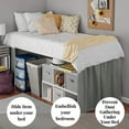 thumbnail image 4 of Dorm Bed Skirt - 100% Microfiber College Dorm Bed Skirt Light Grey Solid, 32" Drop Twin XL Size, 4 of 5