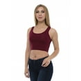 thumbnail image 3 of Tank Top for Women Racerback Croptop Basic Wear, S, Maroon, by Ambesonne, 3 of 3