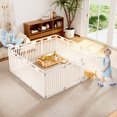 thumbnail image 2 of Gymax 32'' 12-Panel Dog Playpen w/ Secure Locking Door & Ground Stakes Easy Assembly, 2 of 7