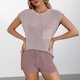 thumbnail image 4 of Camisa básica sencilla para mujer traje de vacaciones holgado de Color sólido con retazos y bolsillo superior, 4 of 9