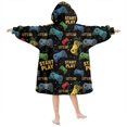thumbnail image 2 of Game Controller Black Pattern Lamb Fleece Blanket Hoodies for Teens ,Teens Oversize Sherpa Wearable Hooded Blanket Sweatshirt with Super Pockets, 2 of 6
