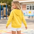 thumbnail image 6 of Resicozy Girls Zip Up Hoodie Sweatshirt Full Zipper Hoodies Jacket Y2K Fall Winter Fashion Solid Color Jackets with Pockets Yellow 3XL, 6 of 6