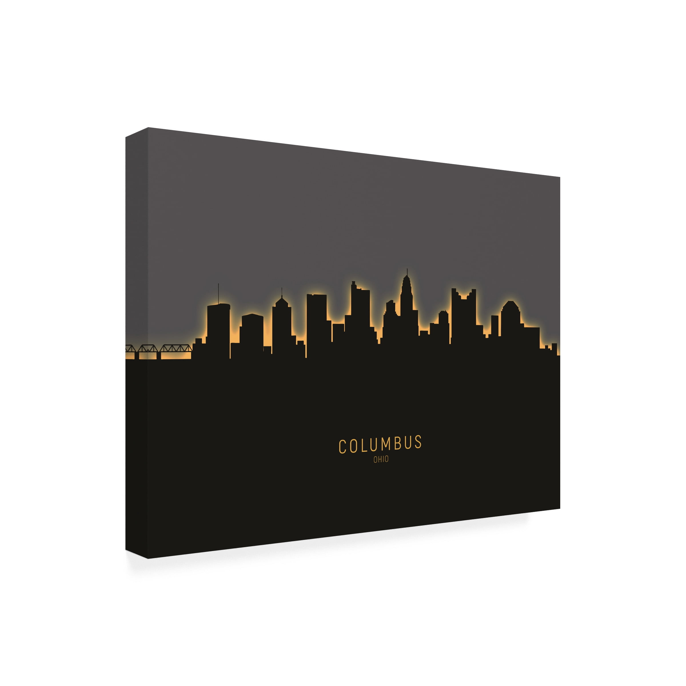 Michael Tompsett 'Columbus Ohio Skyline Glow II' Canvas Art