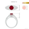 thumbnail image 5 of ANGARA Natural Aeon Vintage Style Solitaire 1.4 ct Ruby Filigree Engagement Ring in 14K White Gold for Women (Size-7mm) | July Birthstone, Anniversary, Jewelry Gift for Women | Natural Ruby Ring, 5 of 9