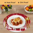thumbnail image 4 of Christmas Red Round Placemats Set of 6, Braided Polypropylene Place Mats, White Xmas Tree Elk Winter Snowflake Washable Table Mats for Kitchen Dinner Holiday Wedding Party Coffee Table Decoration 15", 4 of 9