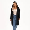 thumbnail image 5 of Otvok Women Hooded Cable Knit Long Cardigan, Open Front Long Sleeve Maxi Length Loose Sweater Coat with Side Pockets, 5 of 7