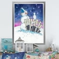thumbnail image 1 of Designart Christmas Snowman With Cat Traditional Framed Wall Art, 1 of 4