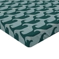 thumbnail image 4 of Ambesonne Contemporary Fitted Sheet, Abstract Wave Ocean, California King, Hunter Green and Cadet Blue, 4 of 5