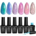 thumbnail image 1 of Esmalte de uñas en gel con purpurina con forma de escarabajos, 6 colores, remoja los rayos UV, 1 of 7