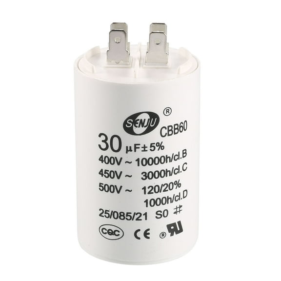 Uxcell 70x45mm 30uF 450V AC 50/60Hz Double Insert CBB60 Run Capacitor