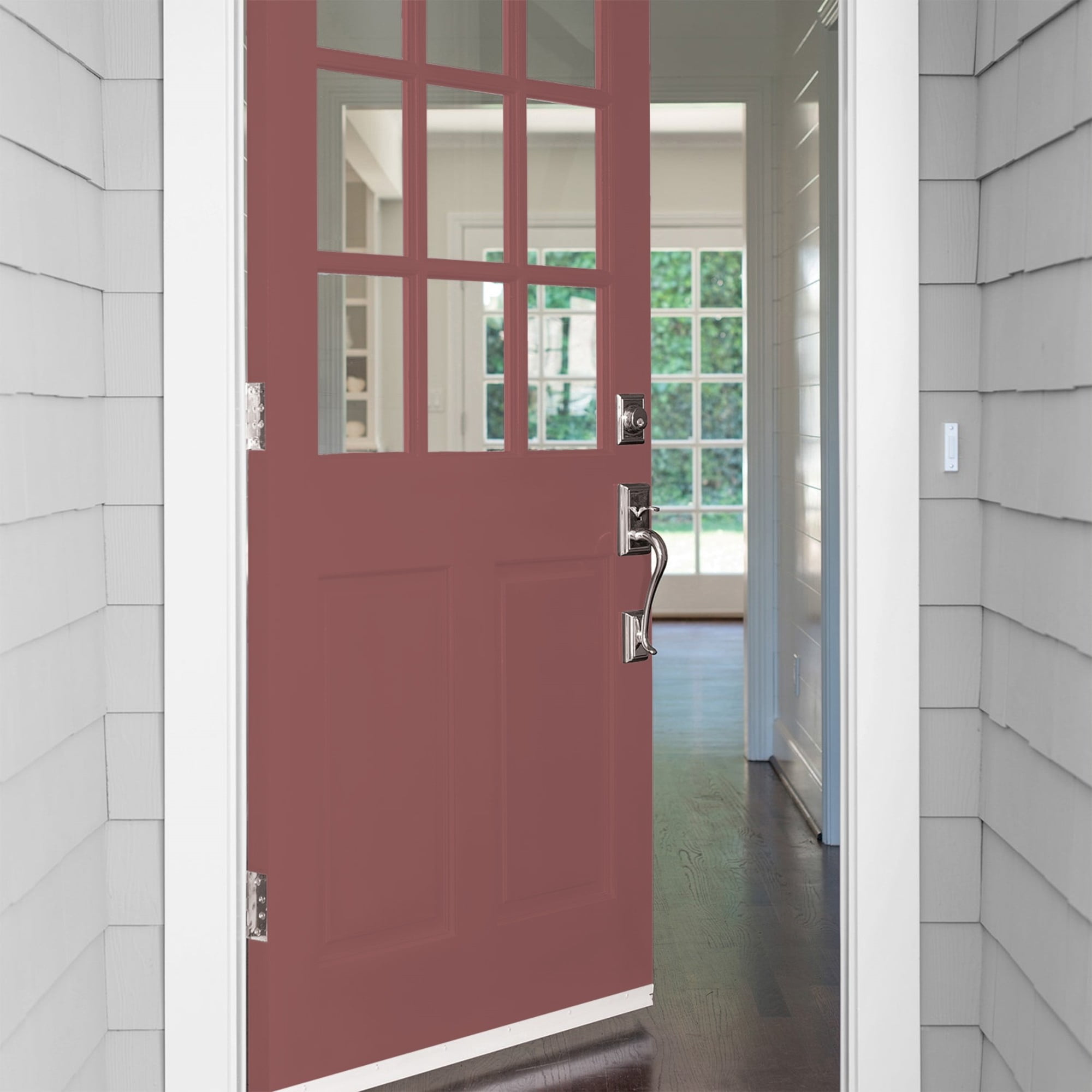 Glidden One Coat Barn Door / Red Satin Exterior Paint with Primer, 1 Gallon